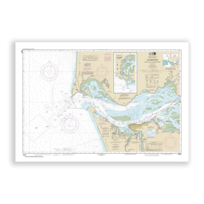 Columbia River Nautical Chart Reproduction