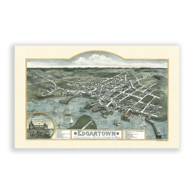 Edgartown - Martha's Vineyard - Bird's Eye View, 1886