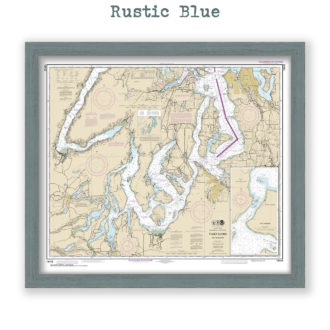 Puget Sound - Southern Part, Washington Nautical Chart Reproduction