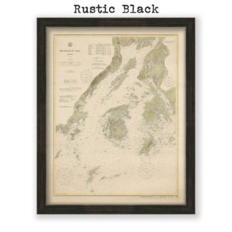 Penobscot Bay, Maine Antique Nautical Chart Reproductional