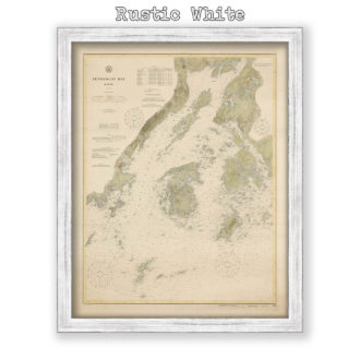 Penobscot Bay, Maine Antique Nautical Chart Reproductional