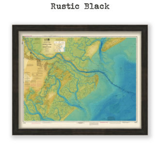 Savannah, Georgia Bathymetry Nautical Chart Reproduction