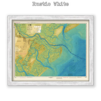 Savannah, Georgia Bathymetry Nautical Chart Reproduction