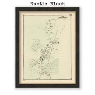 East Lexington Village Antique Map Reproduction