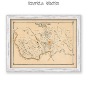 West Medford Village, Massachusetts Antique Map Reproduction