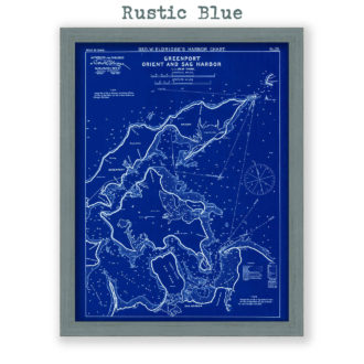 Sag Harbor, Orient and Greenport, New York  Antique Nautical Chart Blueprint Reproductional