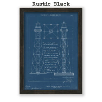 Cape San Blas Lighthouse, Florida Antique Architectural Plan Blueprint Reproduction