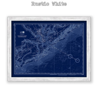 Charleston Harbor, South Carolina Blueprint Nautical Chart Reproduction