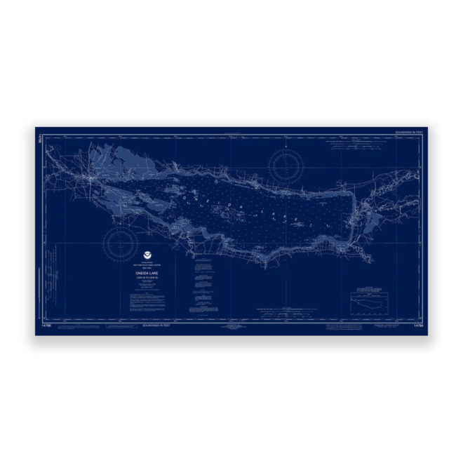 Oneida Lake, New York Blueprint Nautical Chart Reproduction