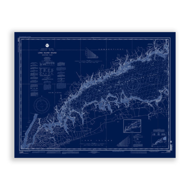 Long Island Sound - Western Part Blueprint Nautical Chart Reproduction