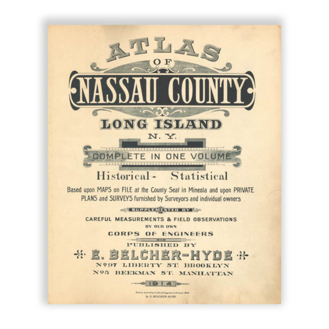 Lower Section - Index Map, Nassau County Long Island, Antique Map Reproduction