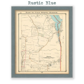 East to Cold Spring Harbor, Nassau County Long Island, Antique Map Reproduction - Plate 12