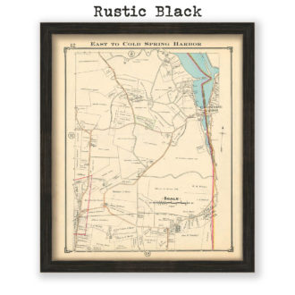 East to Cold Spring Harbor, Nassau County Long Island, Antique Map Reproduction - Plate 12