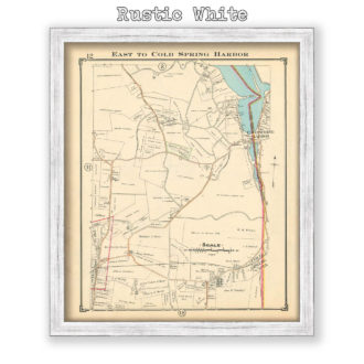 East to Cold Spring Harbor, Nassau County Long Island, Antique Map Reproduction - Plate 12