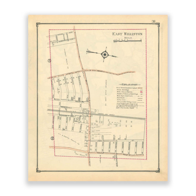 East Williston, Nassau County Long Island, Antique Map Reproduction - Plate 31