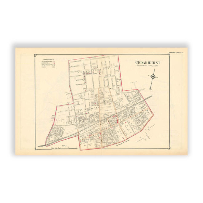 Cedarhurst, Nassau County Long Island, Antique Map Reproduction - Plate 47