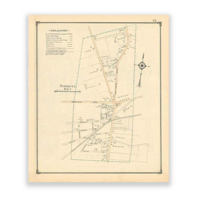 Syossett, Nassau County Long Island, Antique Map Reproduction - Plate 73