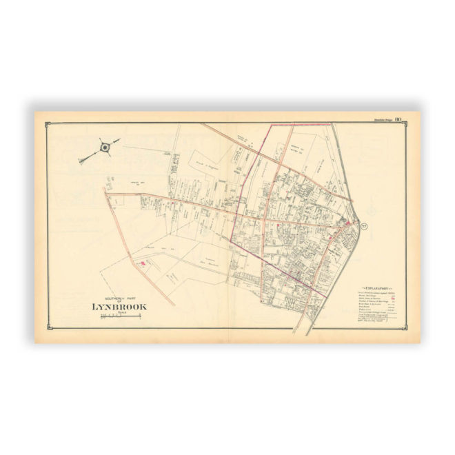 Lynbrook, Nassau County Long Island, Antique Map Reproduction - Plate 80