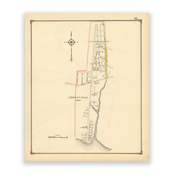 Amityville, Nassau County Long Island, Antique Map Reproduction - Plate 82