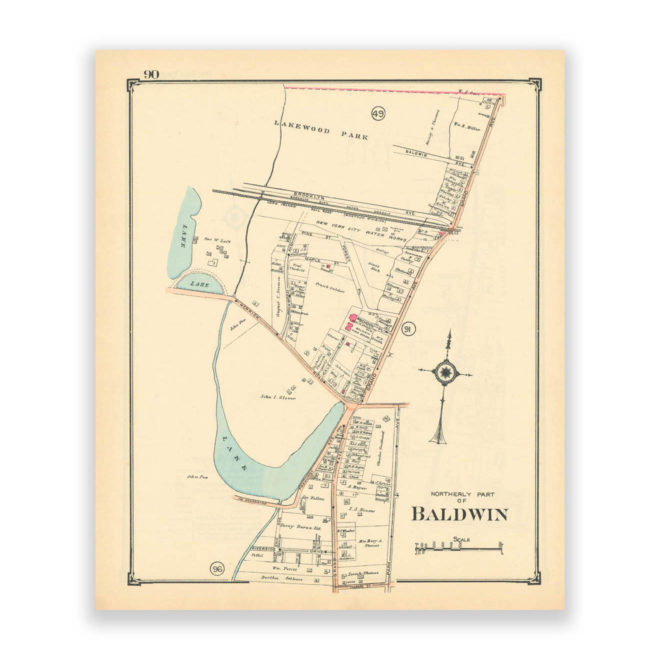 Baldwin - Northerly Part, Nassau County Long Island, Antique Map Reproduction - Plate 3